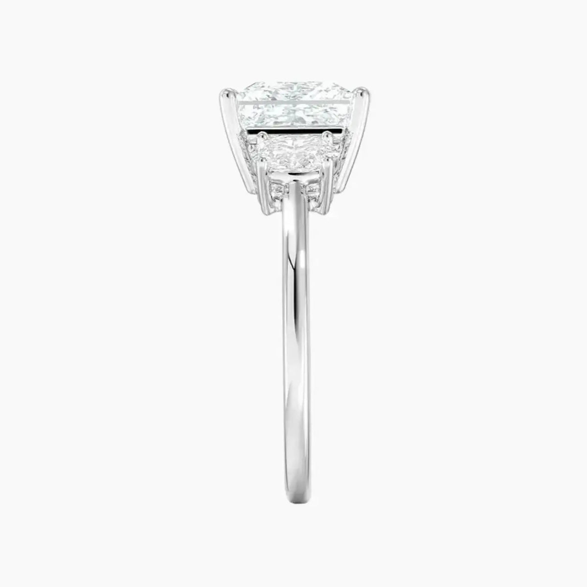 OBSER570 - Liora Three Stone Princess engagement ring setting view 3