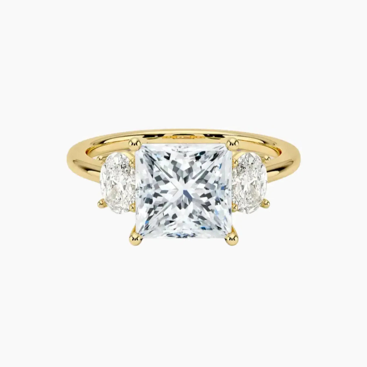 OBSER570 - Liora Three Stone Princess engagement ring setting view 7