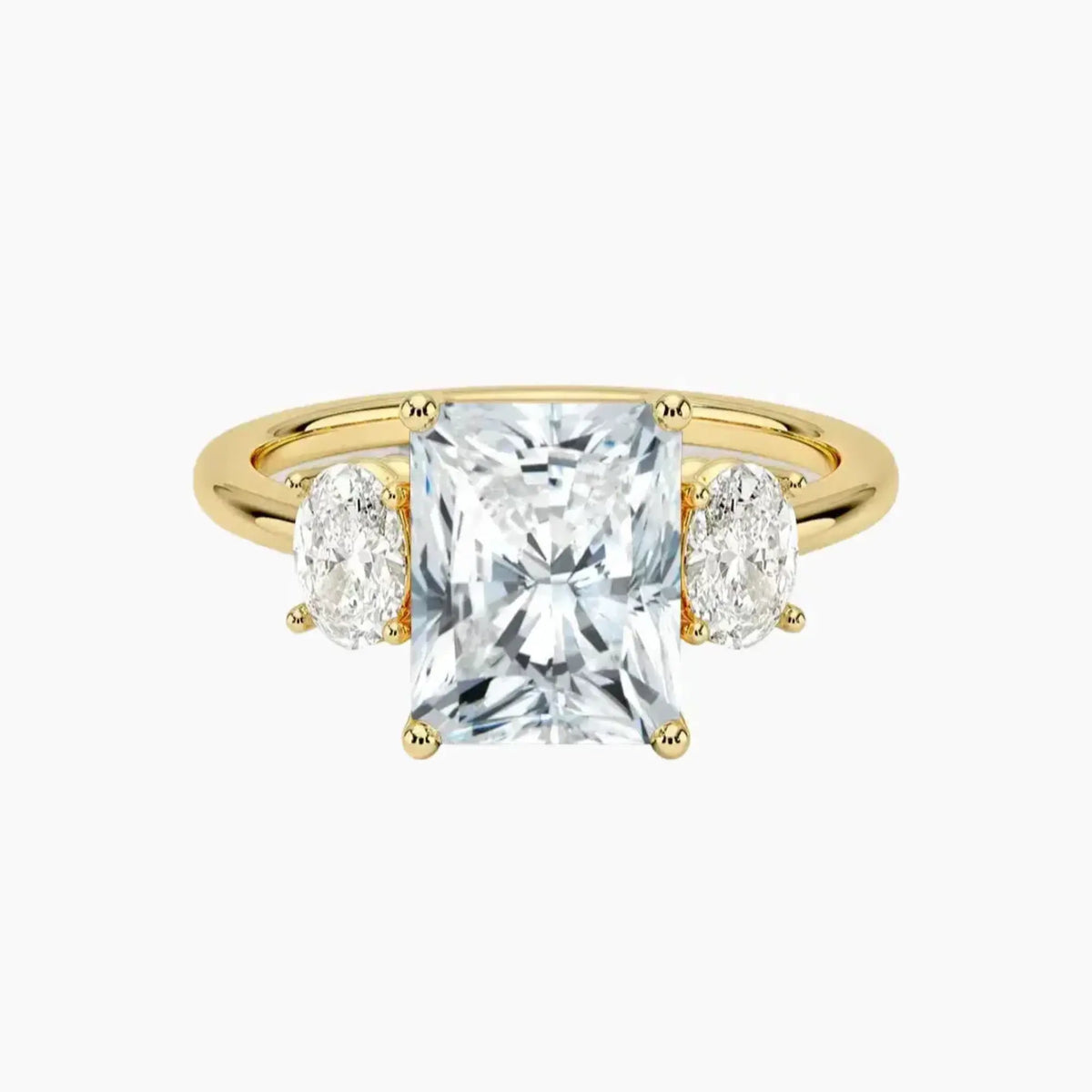 OBSER567 - Liora Three Stone Radiant engagement ring setting view 7