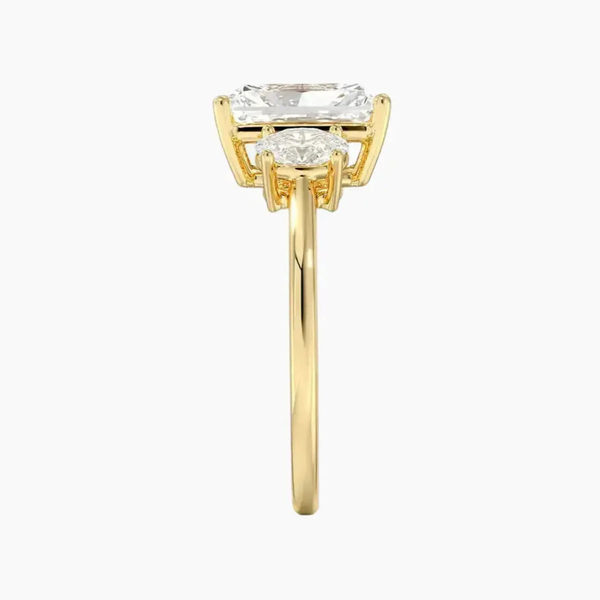 OBSER567 - Liora Three Stone Radiant engagement ring setting view 9
