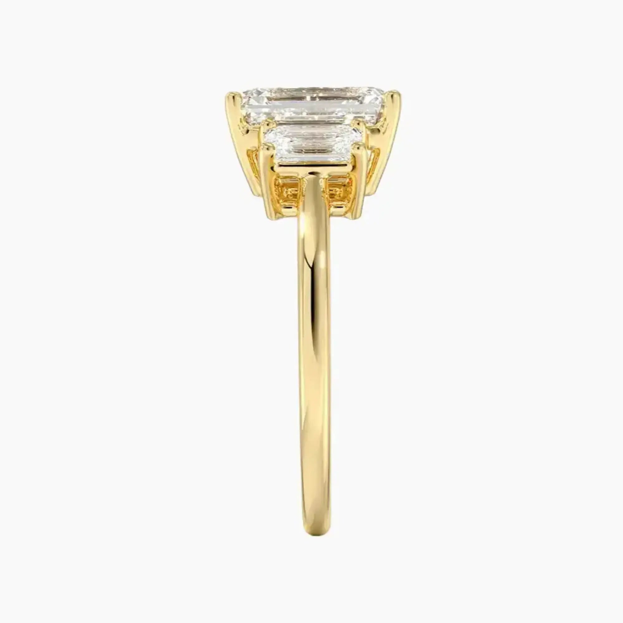 OBSER187 - Aurelia Three Stone Emerald engagement ring setting view 9