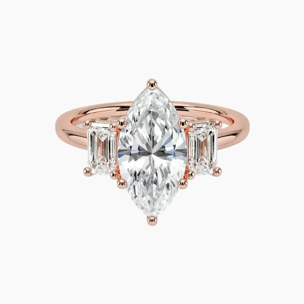 OBSER655 - Aurelia Three Stone Marquise engagement ring setting view 4