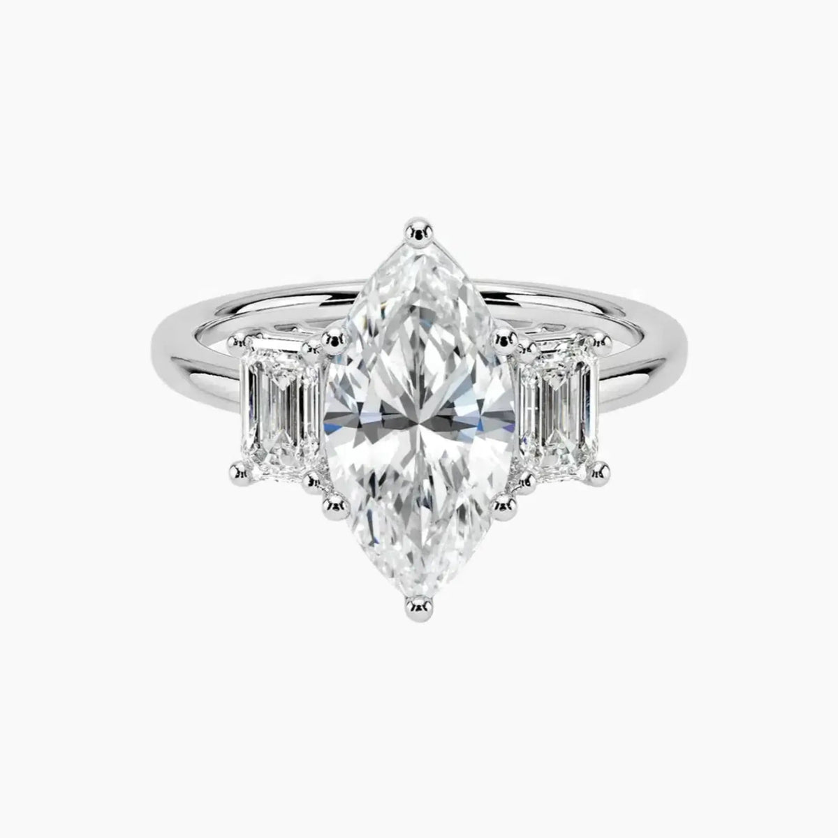 OBSER655 - Aurelia Three Stone Marquise engagement ring setting view 1
