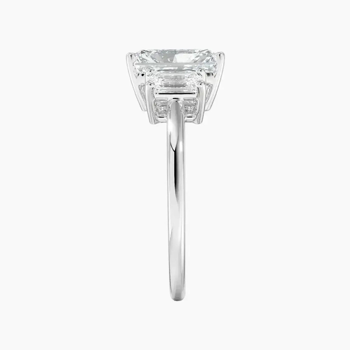 OBSER653 - Aurelia Three Stone Radiant engagement ring setting view 3