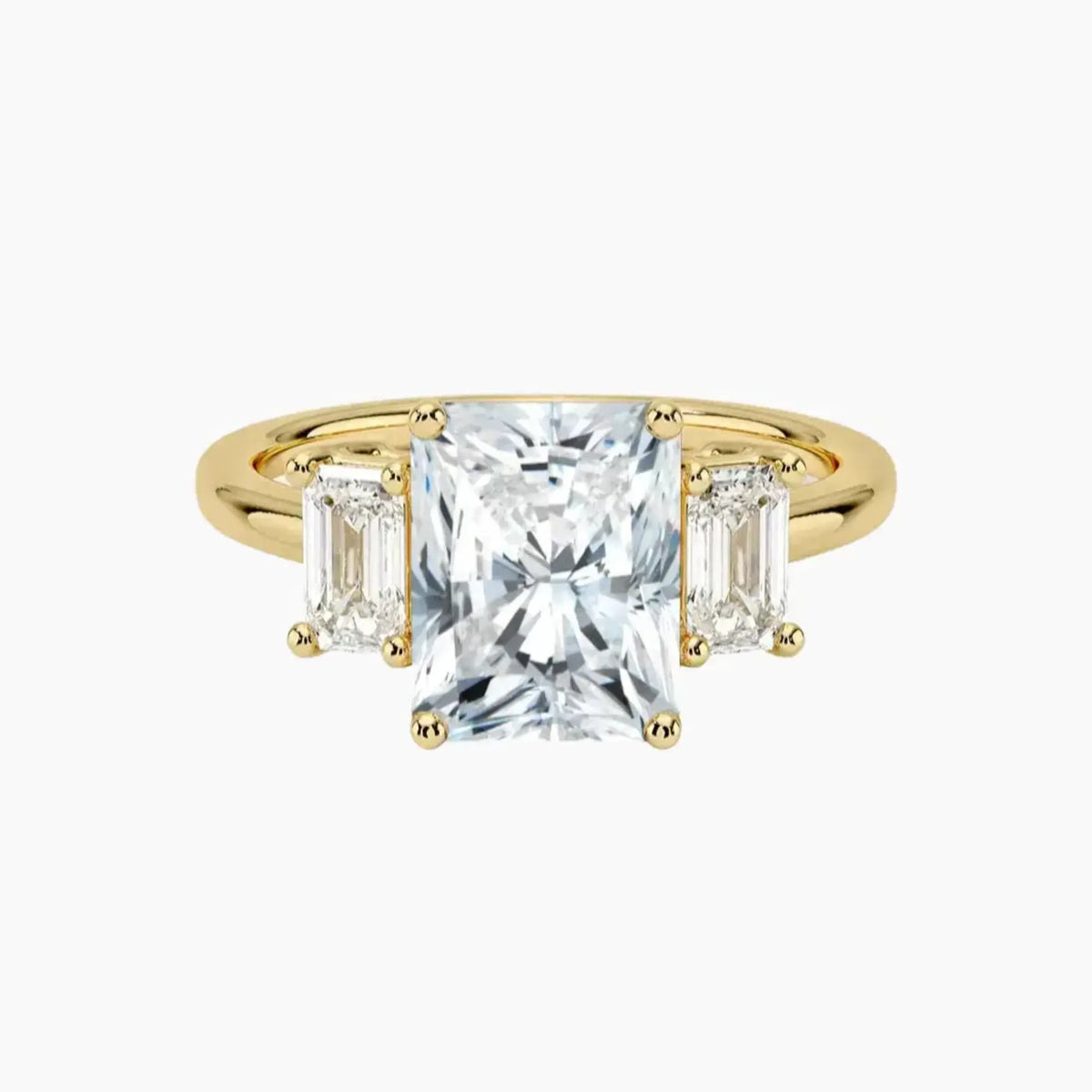 OBSER653 - Aurelia Three Stone Radiant engagement ring setting view 7