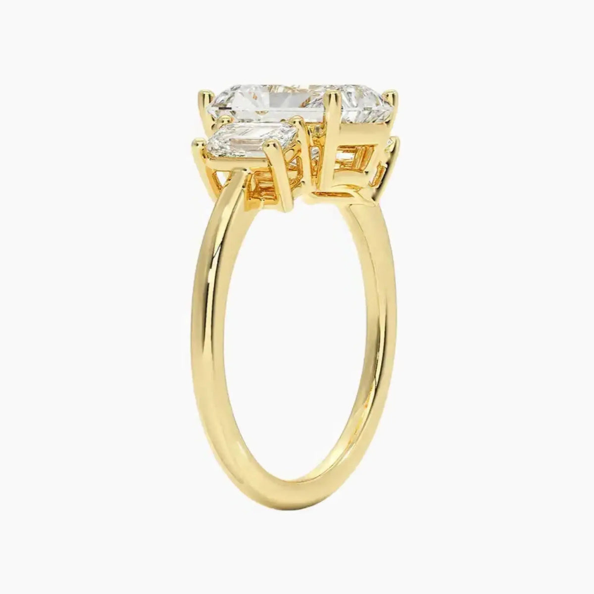 OBSER653 - Aurelia Three Stone Radiant engagement ring setting view 8
