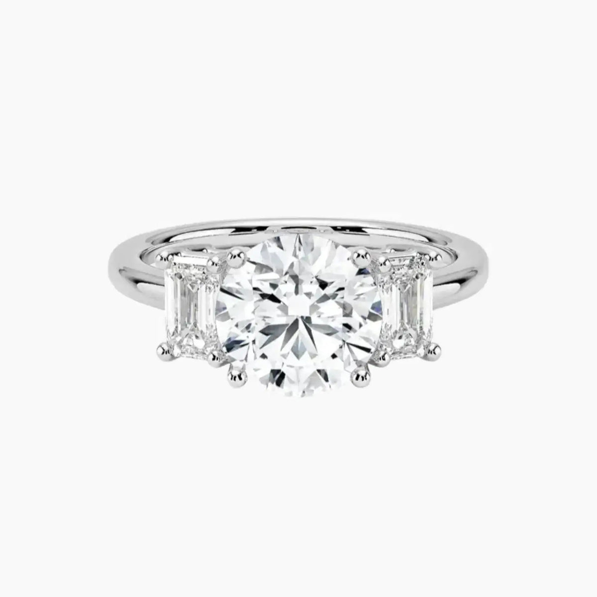 OBSER659 - Aurelia Three Stone Round engagement ring setting view 1