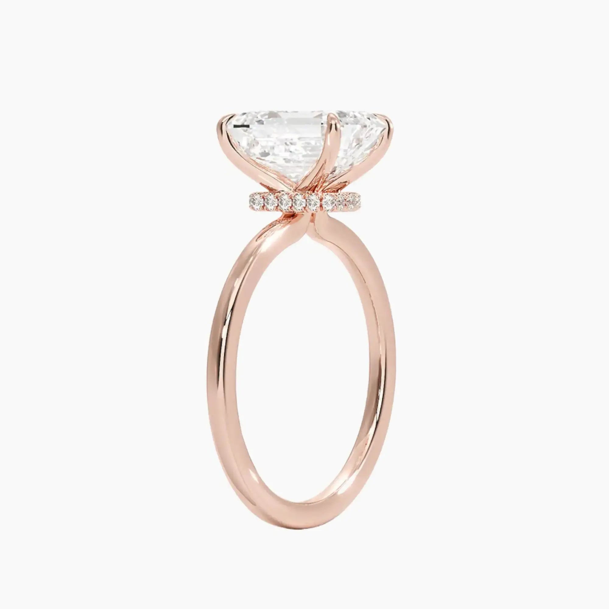 OBSER388 - Giselle Solitaire Emerald engagement ring setting view 5