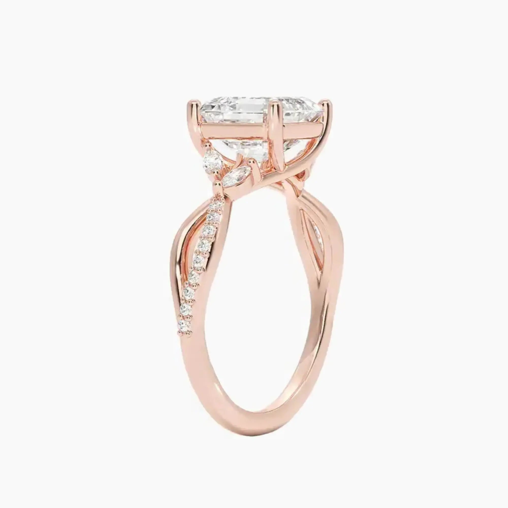 OBSER238 - Amara Adorned Asscher engagement ring setting view 5
