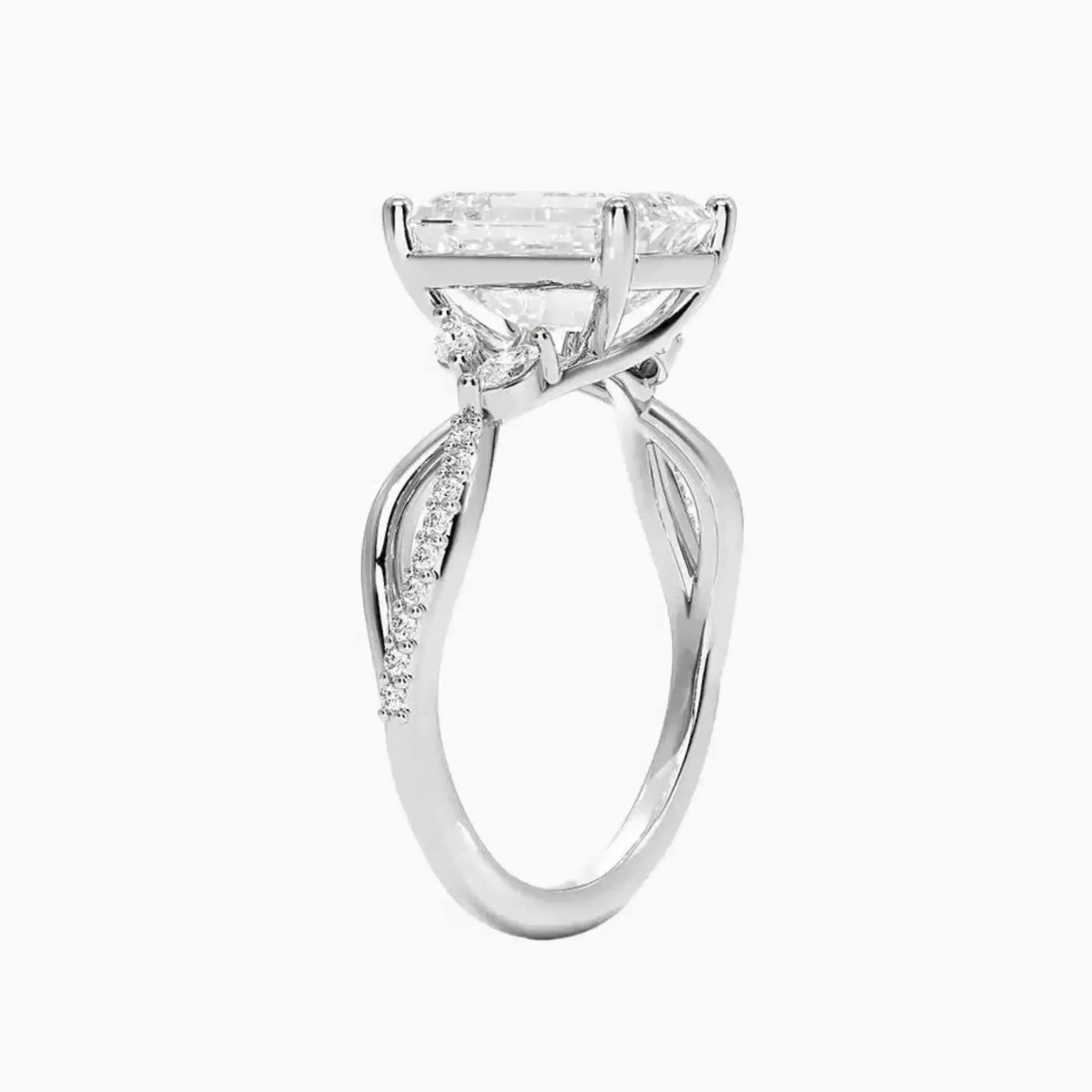 OBSER242 - Amara Adorned Emerald engagement ring setting view 2