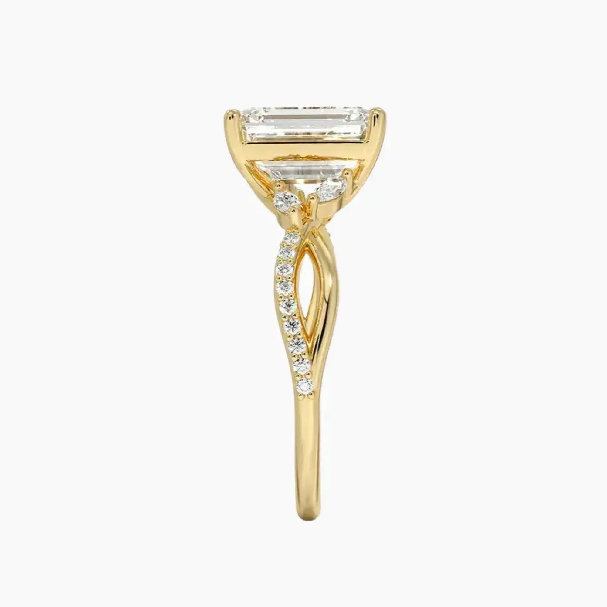 OBSER242 - Amara Adorned Emerald engagement ring setting view 9