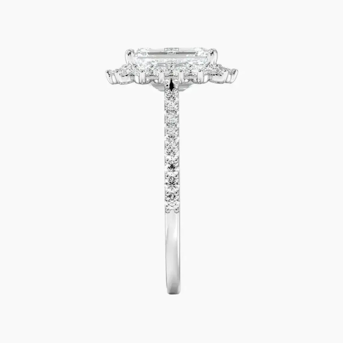 OBSER452 - Soraya Pave Halo Emerald engagement ring setting view 3
