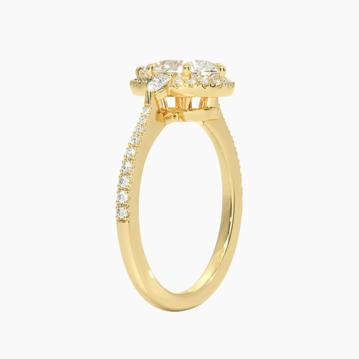 OBSER627 - Calliope Halo Pave Three Stone Pear engagement ring setting view 8