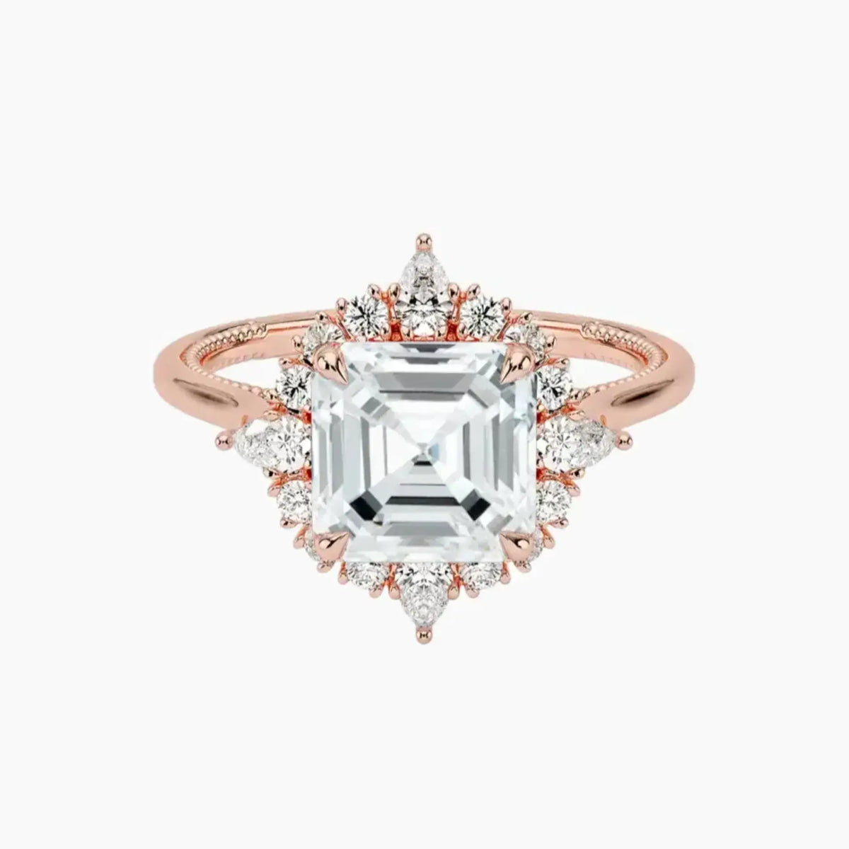 OBSER397 - Elara Halo Asscher engagement ring setting view 4