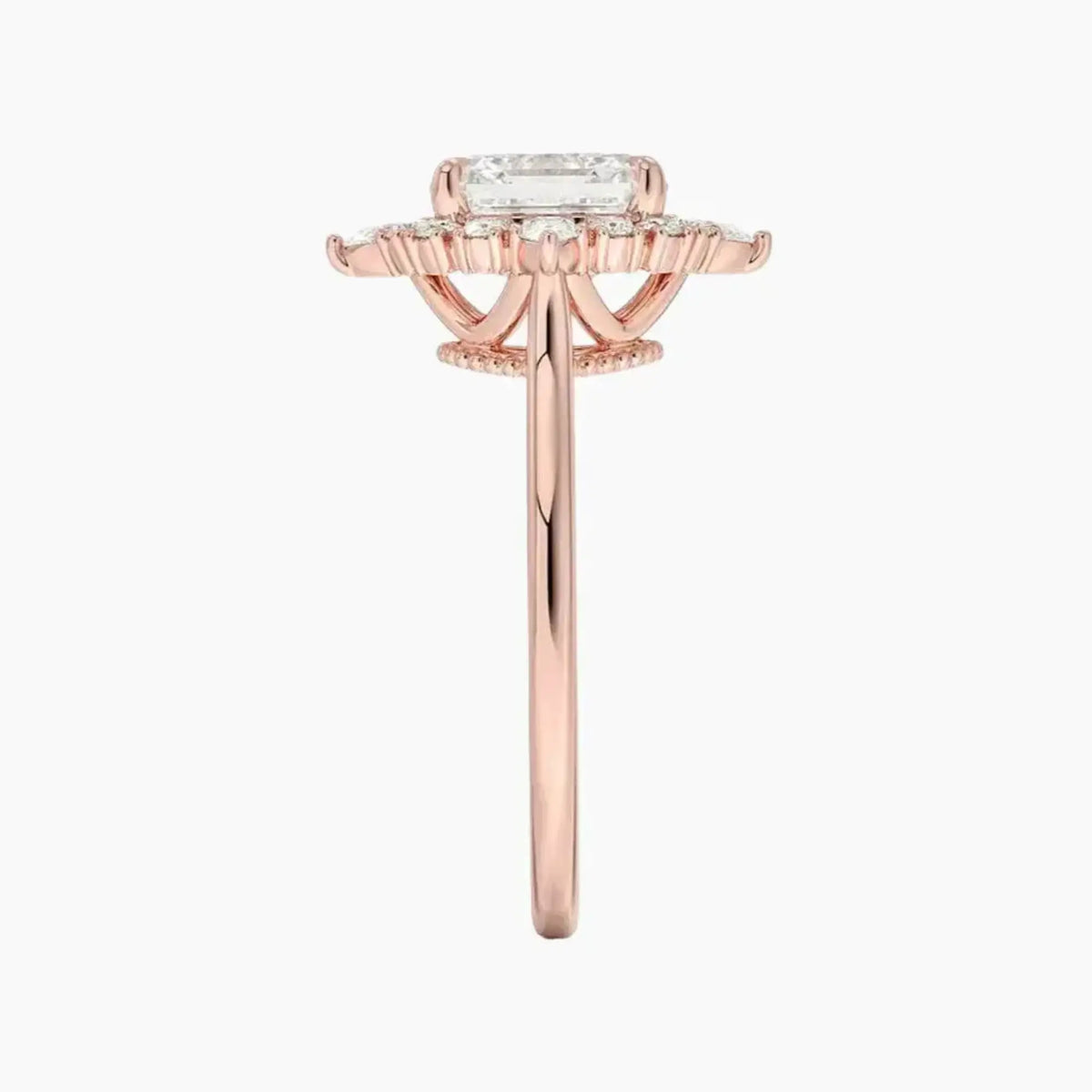 OBSER397 - Elara Halo Asscher engagement ring setting view 6