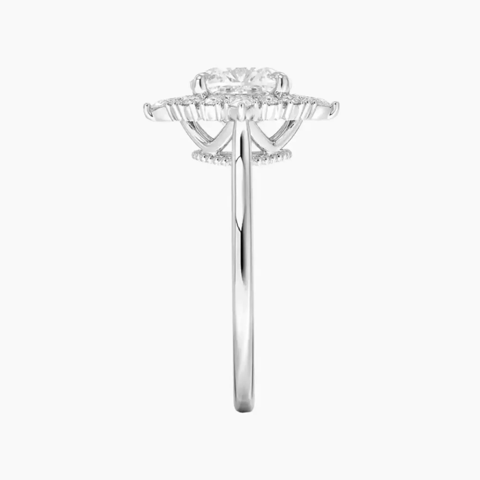 OBSER401 - Elara Halo Cushion engagement ring setting view 3