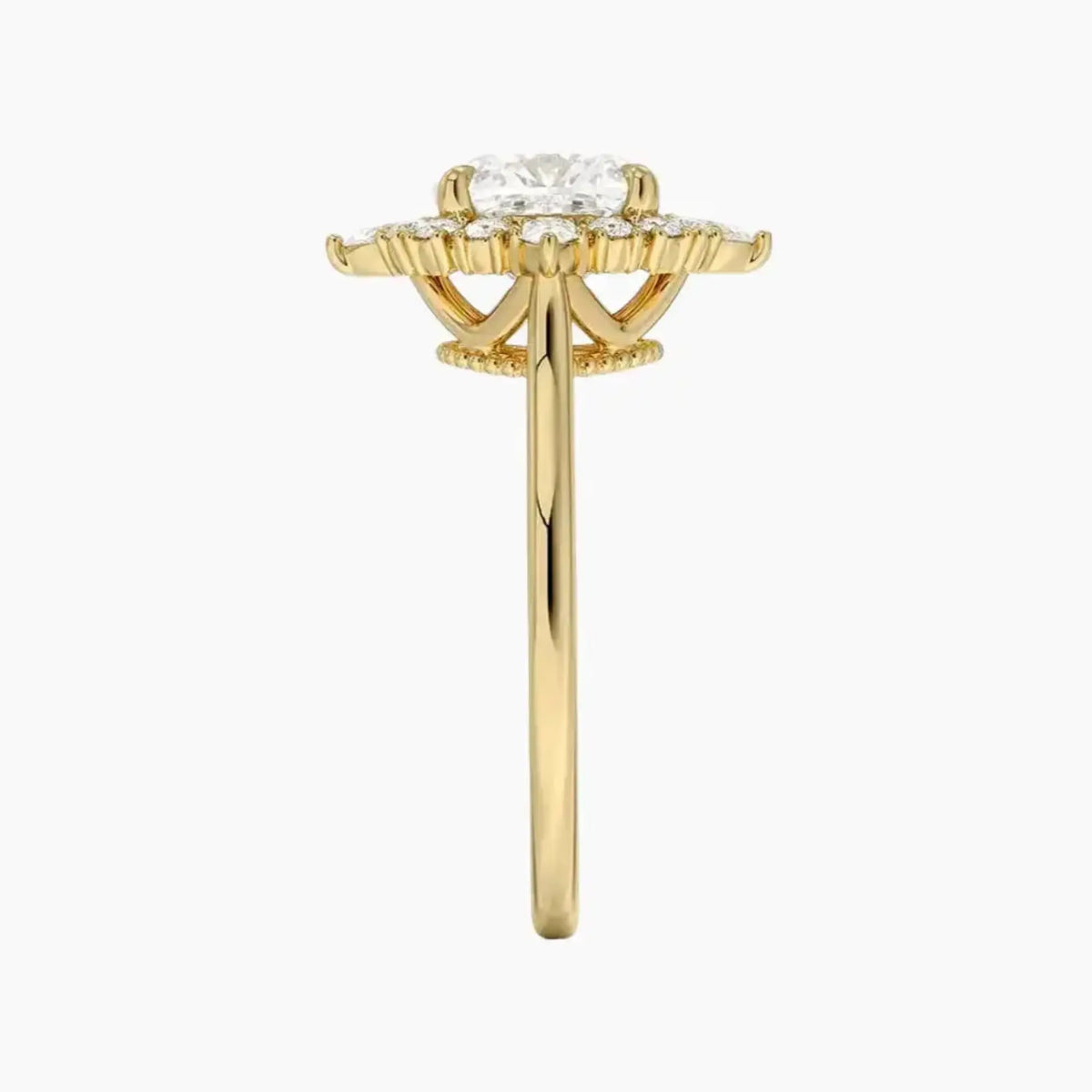 OBSER401 - Elara Halo Cushion engagement ring setting view 9