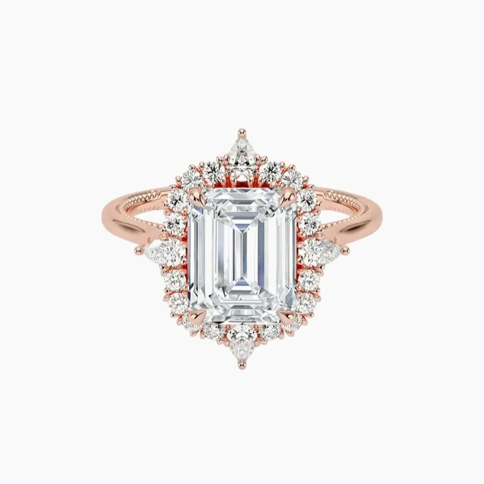 OBSER398 - Elara Halo Emerald engagement ring setting view 4