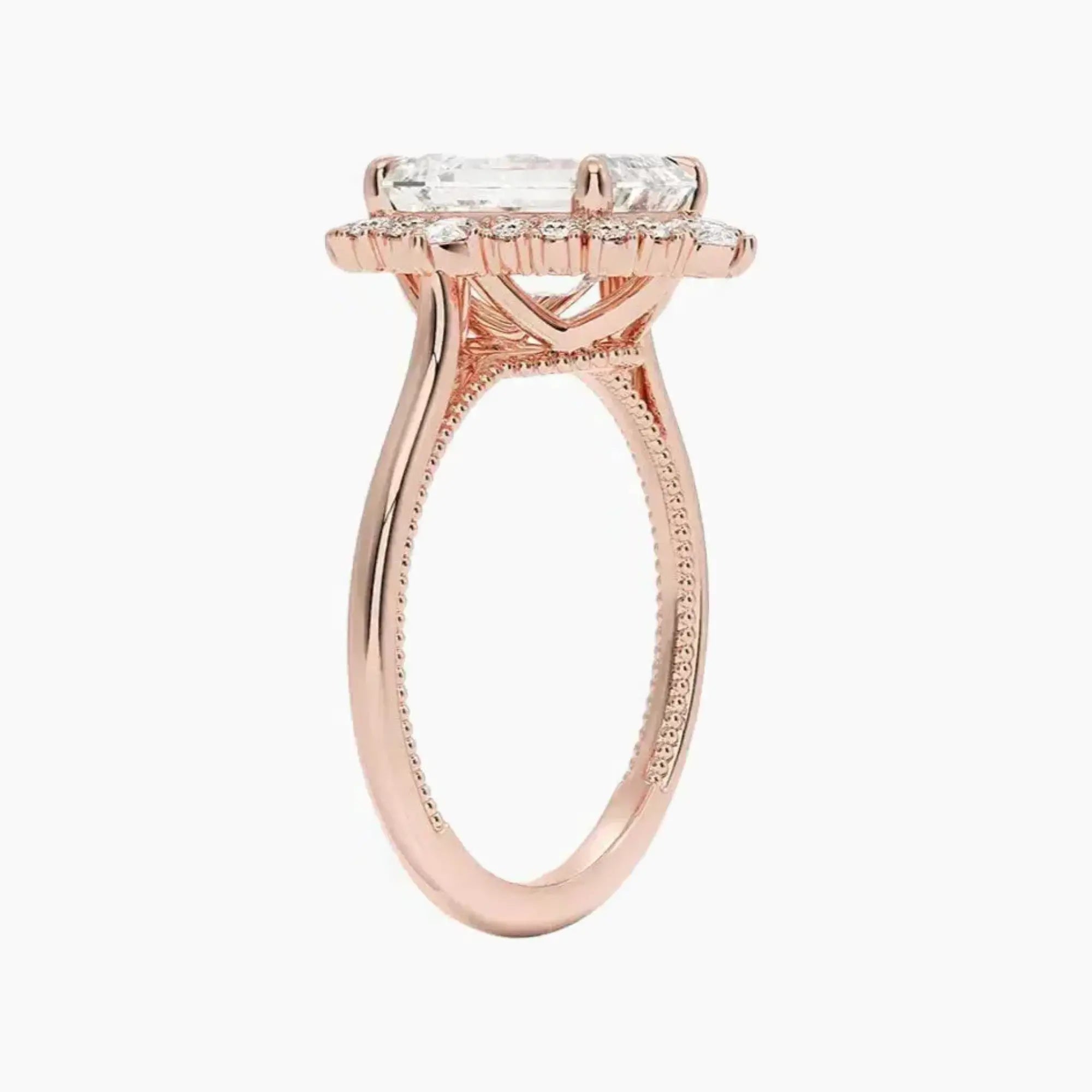 OBSER398 - Elara Halo Emerald engagement ring setting view 5