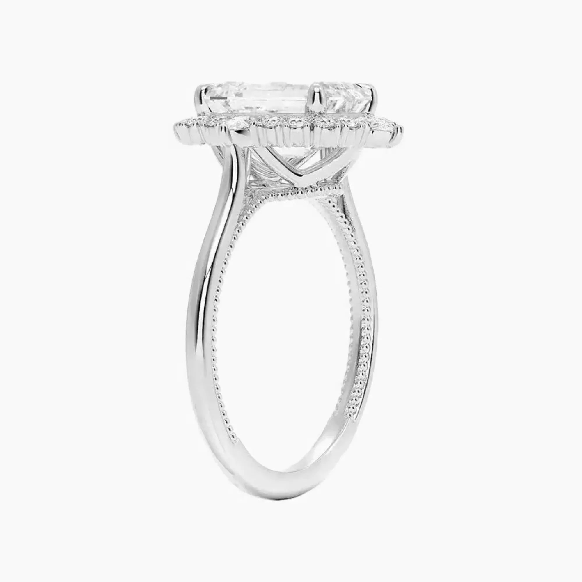 OBSER398 - Elara Halo Emerald engagement ring setting view 2