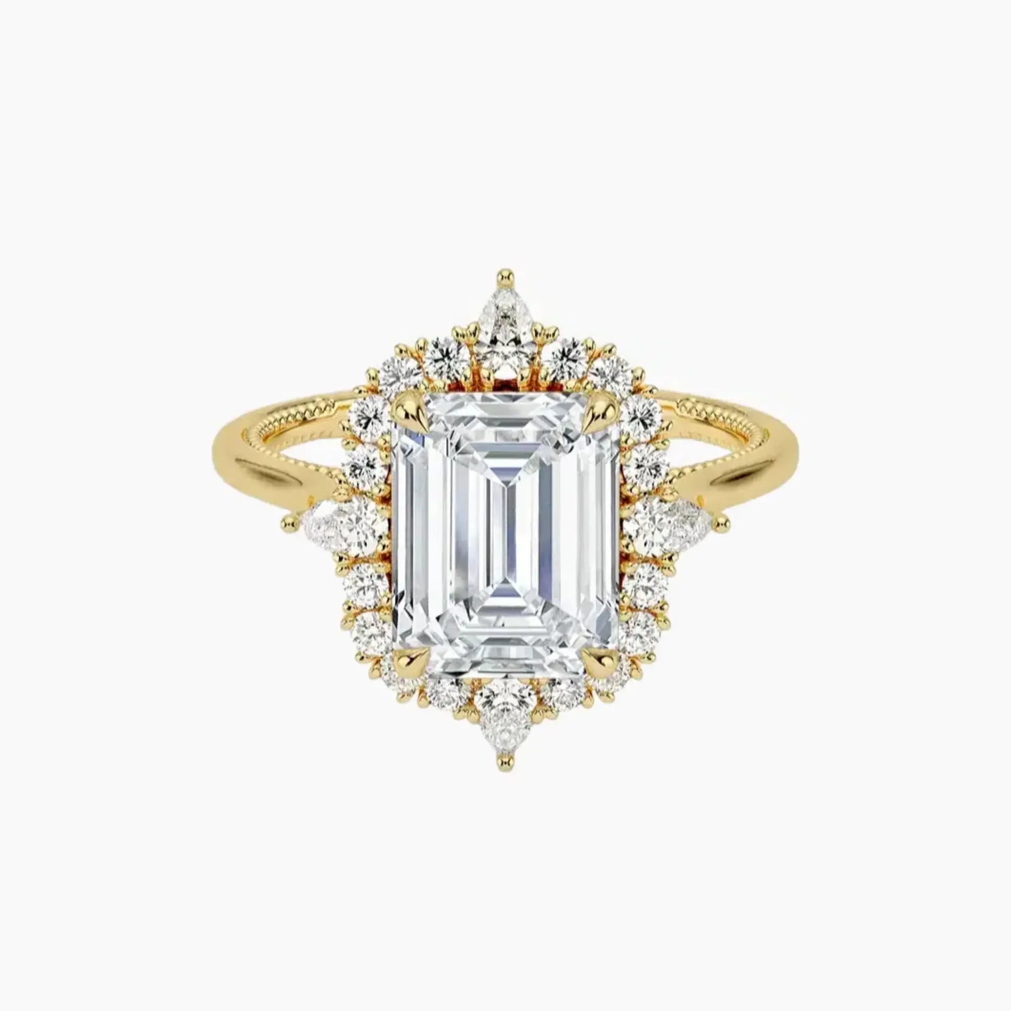 OBSER398 - Elara Halo Emerald engagement ring setting view 7