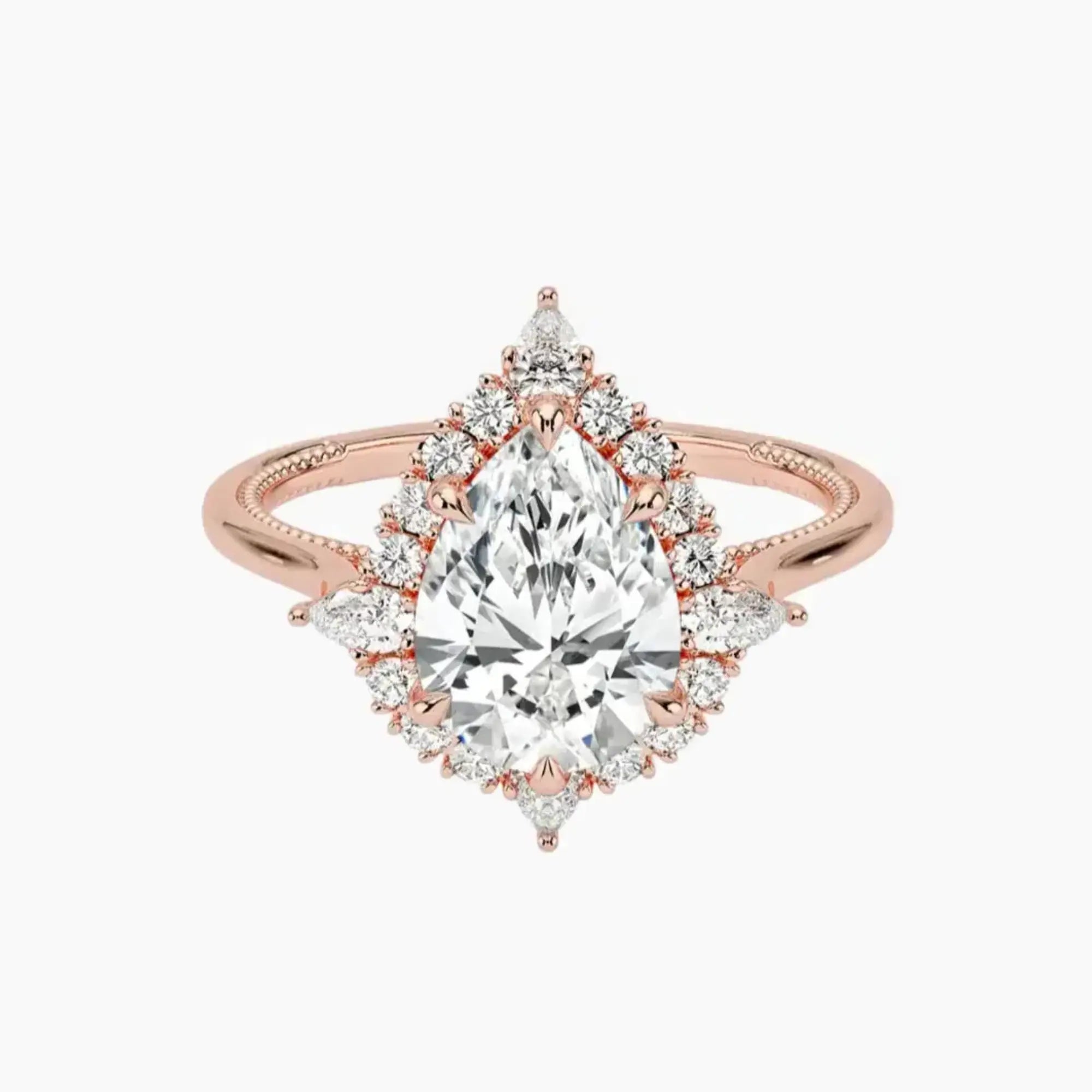 OBSER400 - Elara Halo Pear engagement ring setting view 4