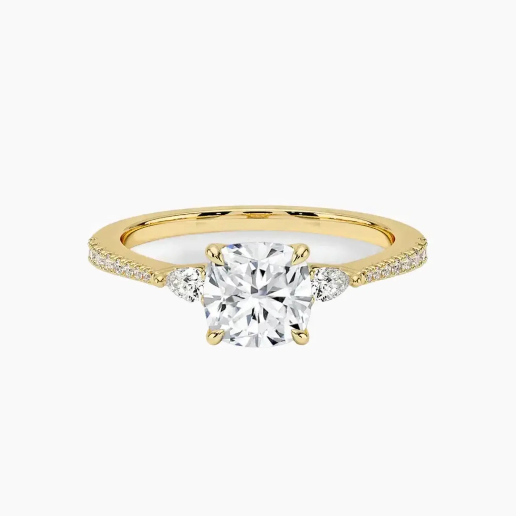 OBSER636 - Calliope Pave Three Stone Cushion engagement ring setting view 7