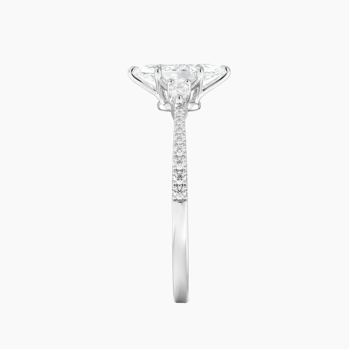 OBSER633 - Calliope Pave Three Stone Marquise engagement ring setting view 3