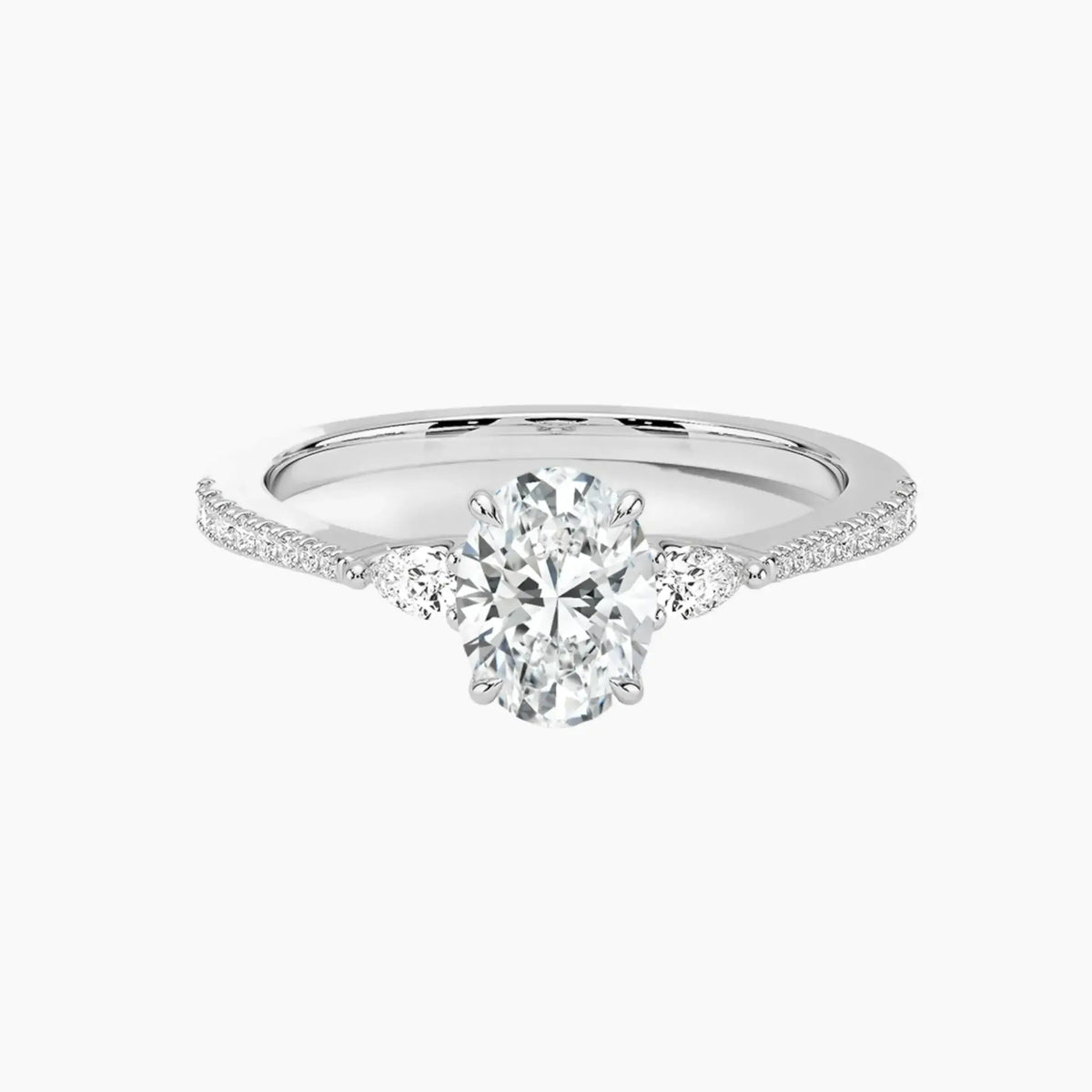 OBSER637 - Calliope Pave Three Stone Oval engagement ring setting view 1