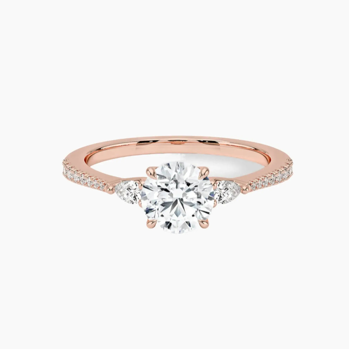 OBSER638 - Calliope Pave Three Stone Round engagement ring setting view 4