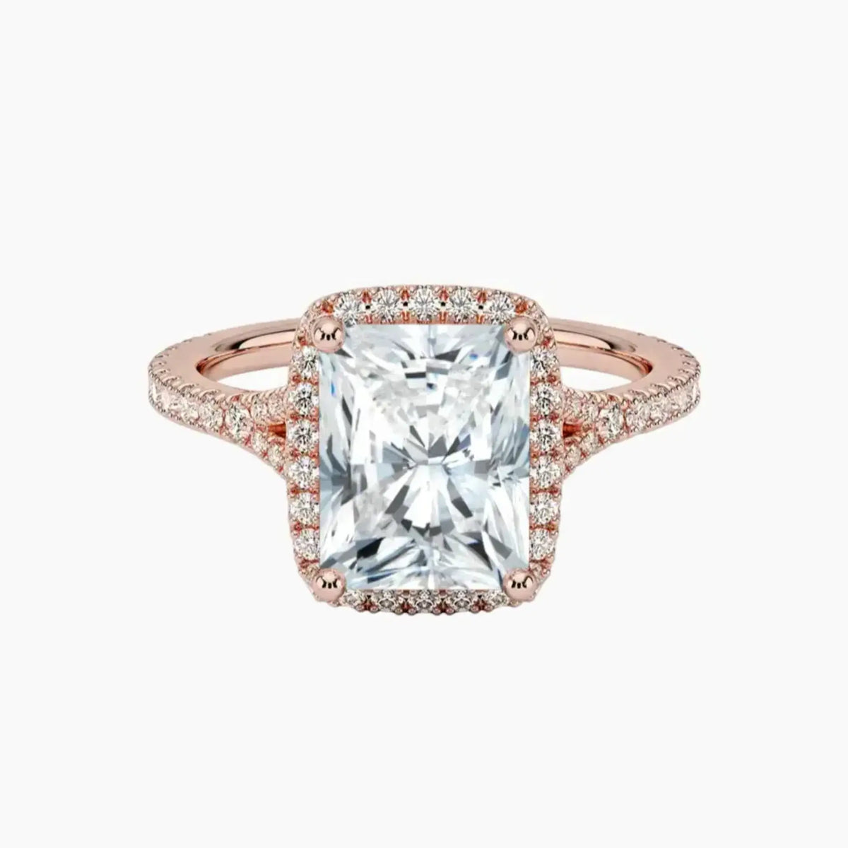 OBSER171 - Lysandra Halo Radiant engagement ring setting view 4