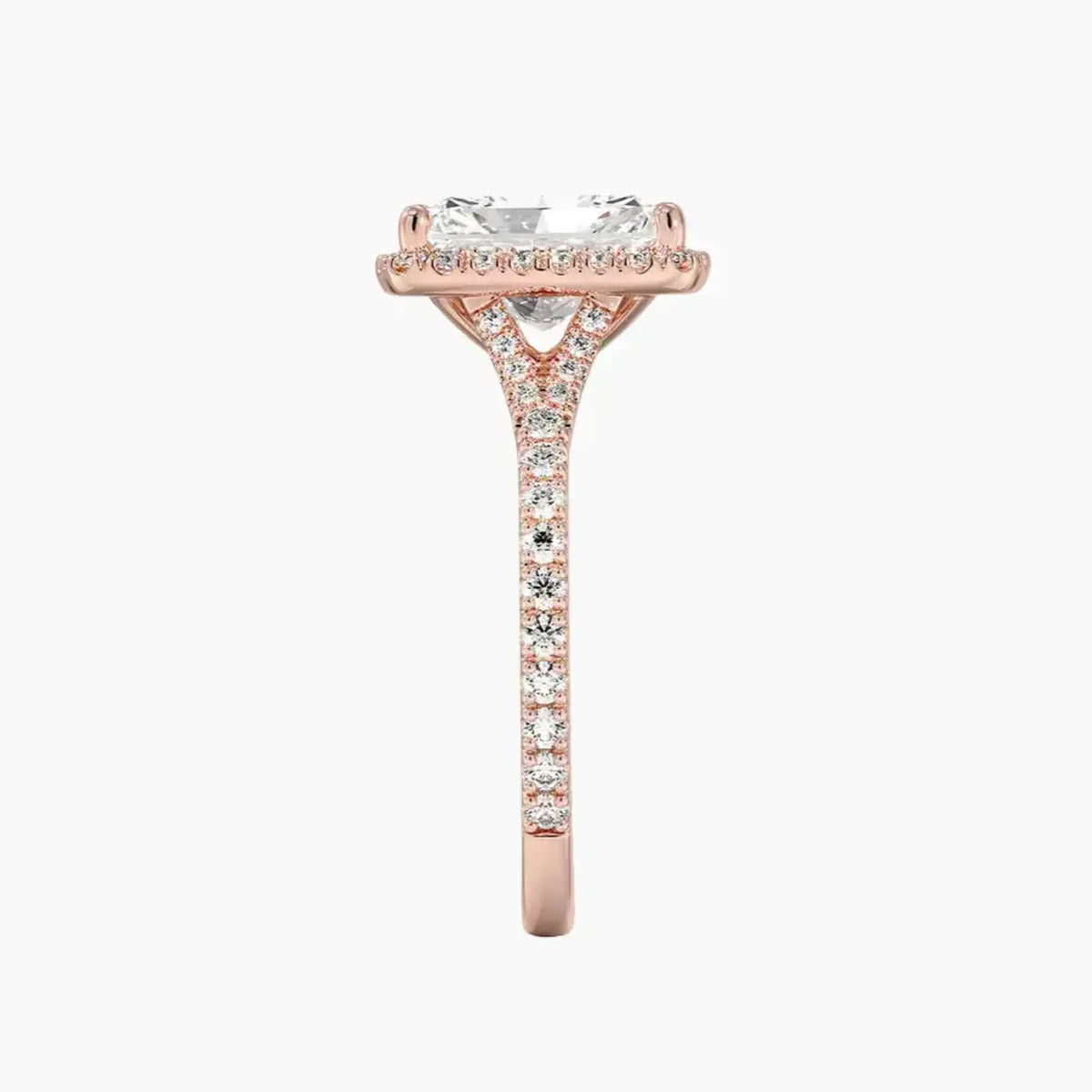 OBSER171 - Lysandra Halo Radiant engagement ring setting view 6