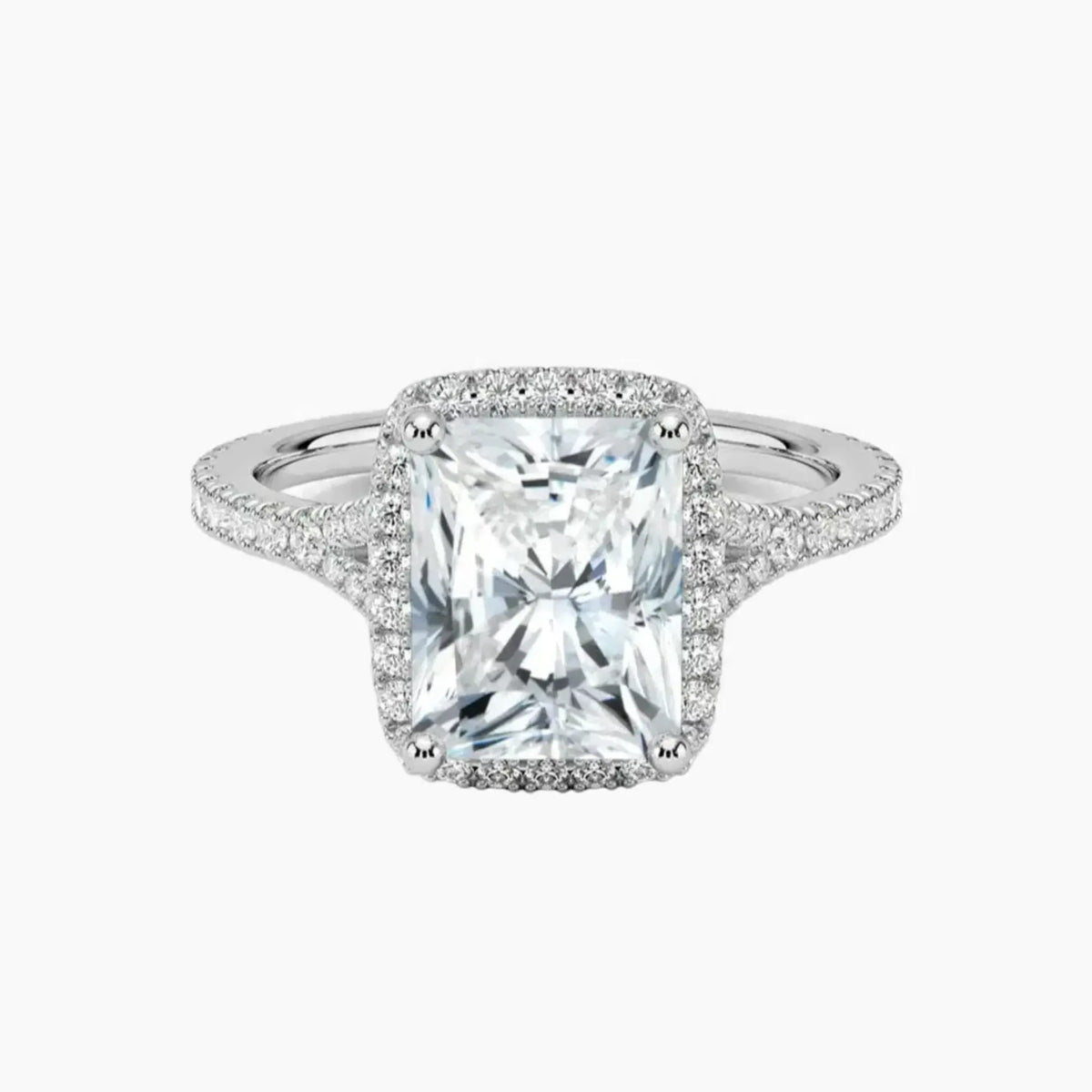 OBSER171 - Lysandra Halo Radiant engagement ring setting view 1