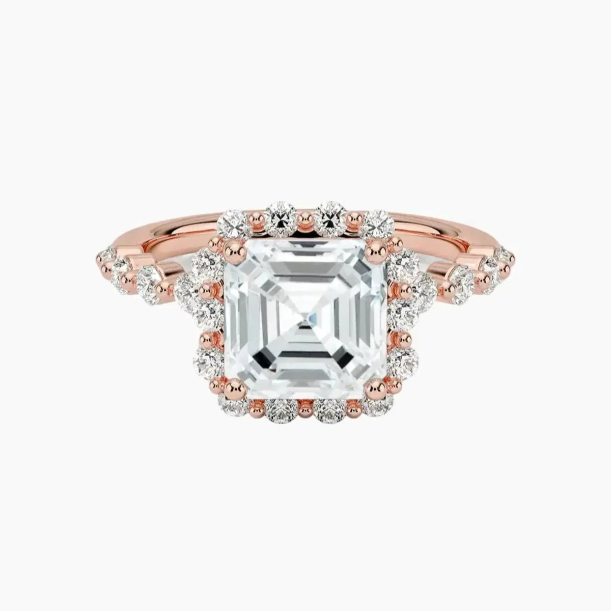 OBSER412 - Anthea Halo Asscher engagement ring setting view 4