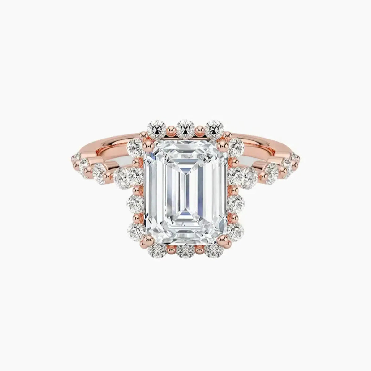 OBSER414 - Anthea Halo Emerald engagement ring setting view 4