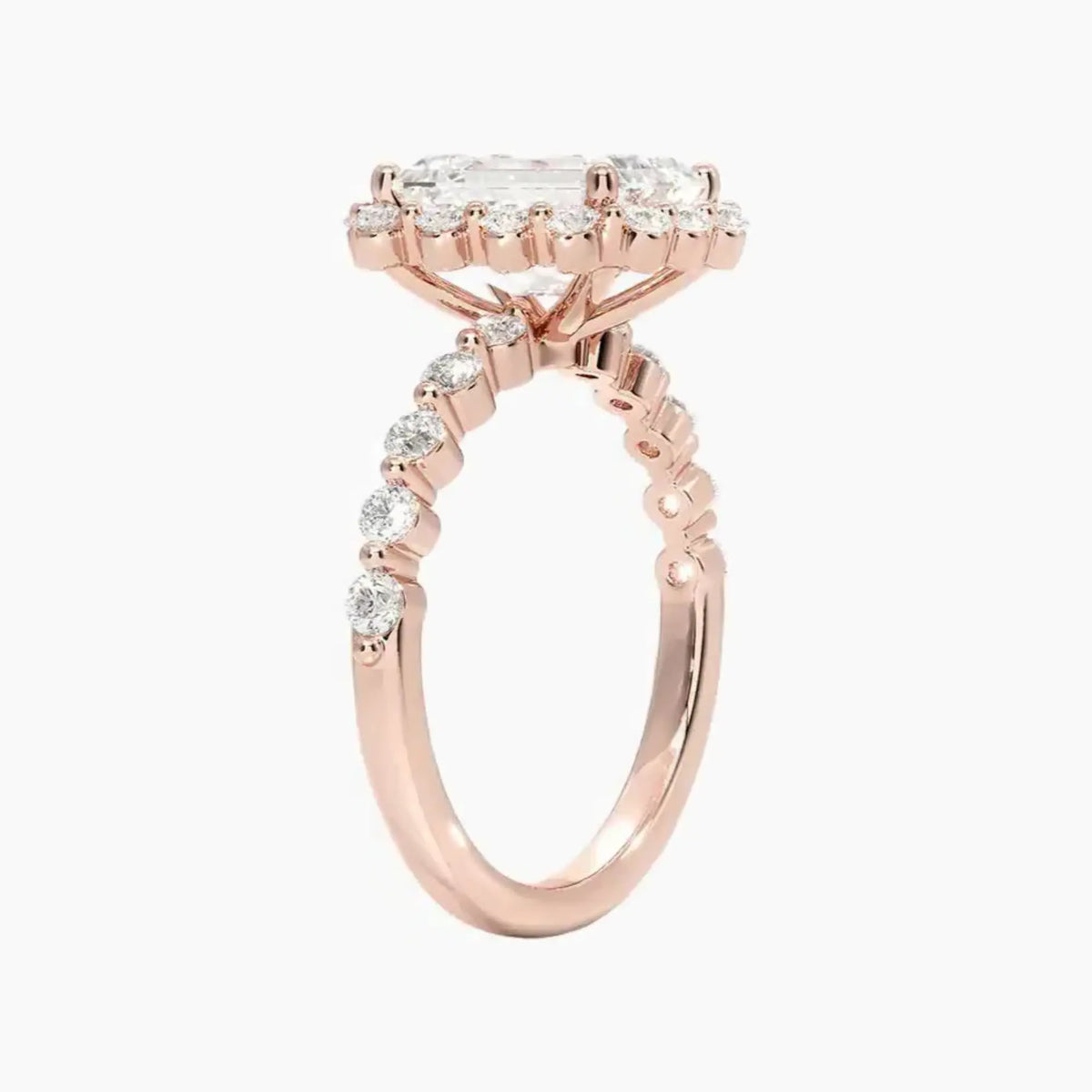 OBSER414 - Anthea Halo Emerald engagement ring setting view 5
