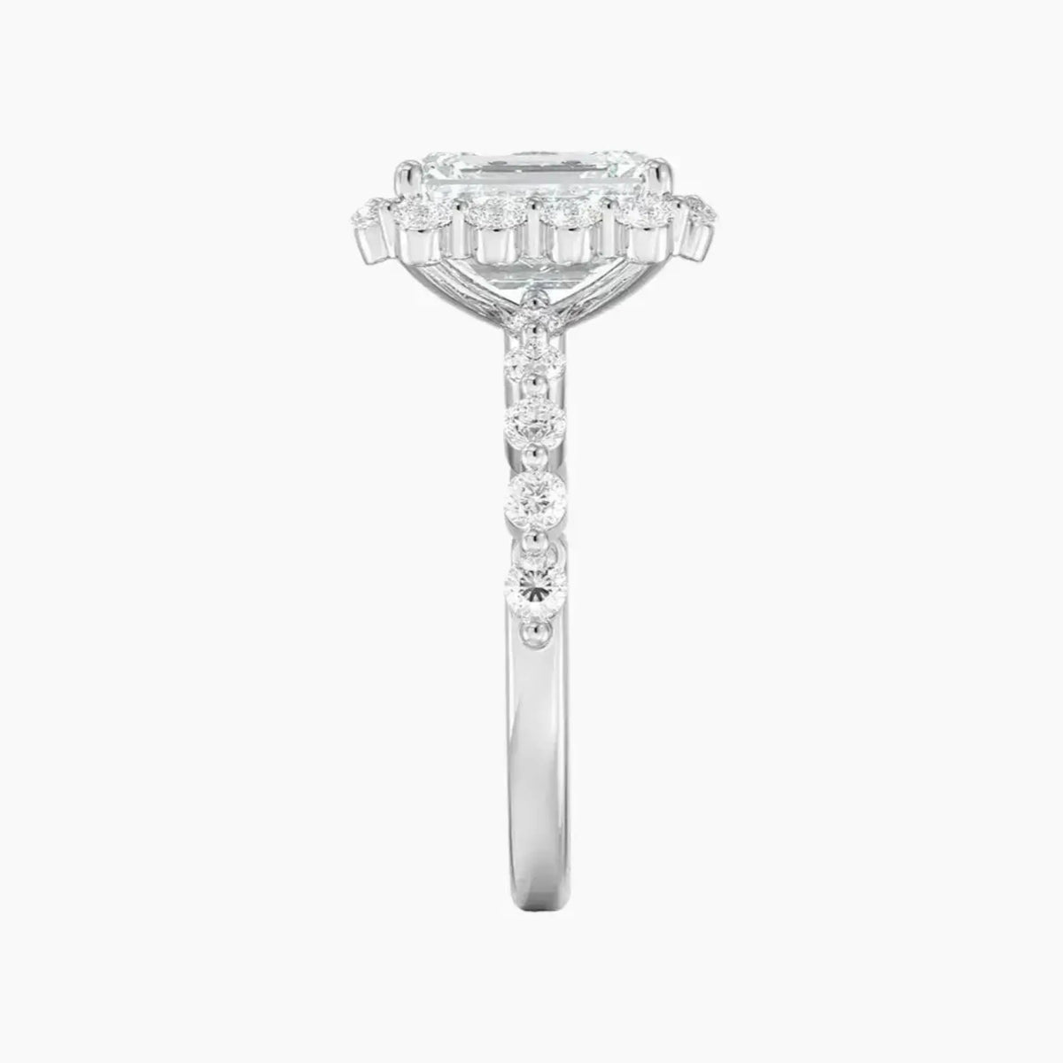 OBSER414 - Anthea Halo Emerald engagement ring setting view 3