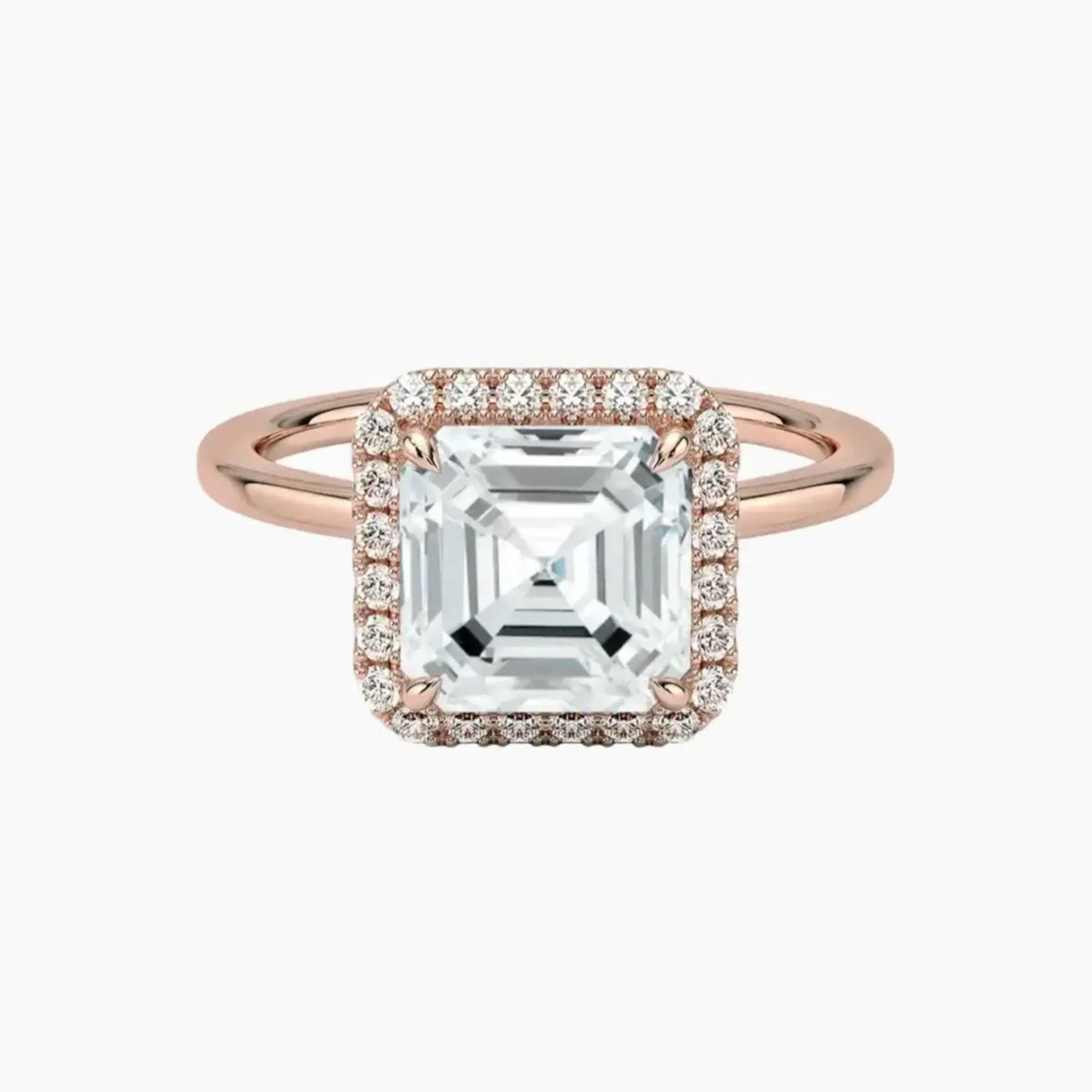 OBSER520 - Cassiopeia Halo Asscher engagement ring setting view 4