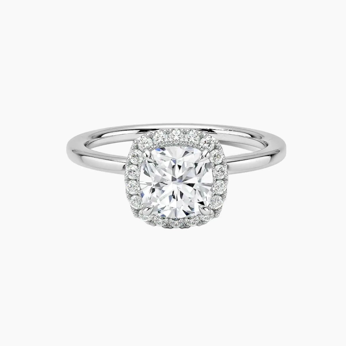 OBSER525 - Cassiopeia Halo Cushion engagement ring setting view 1