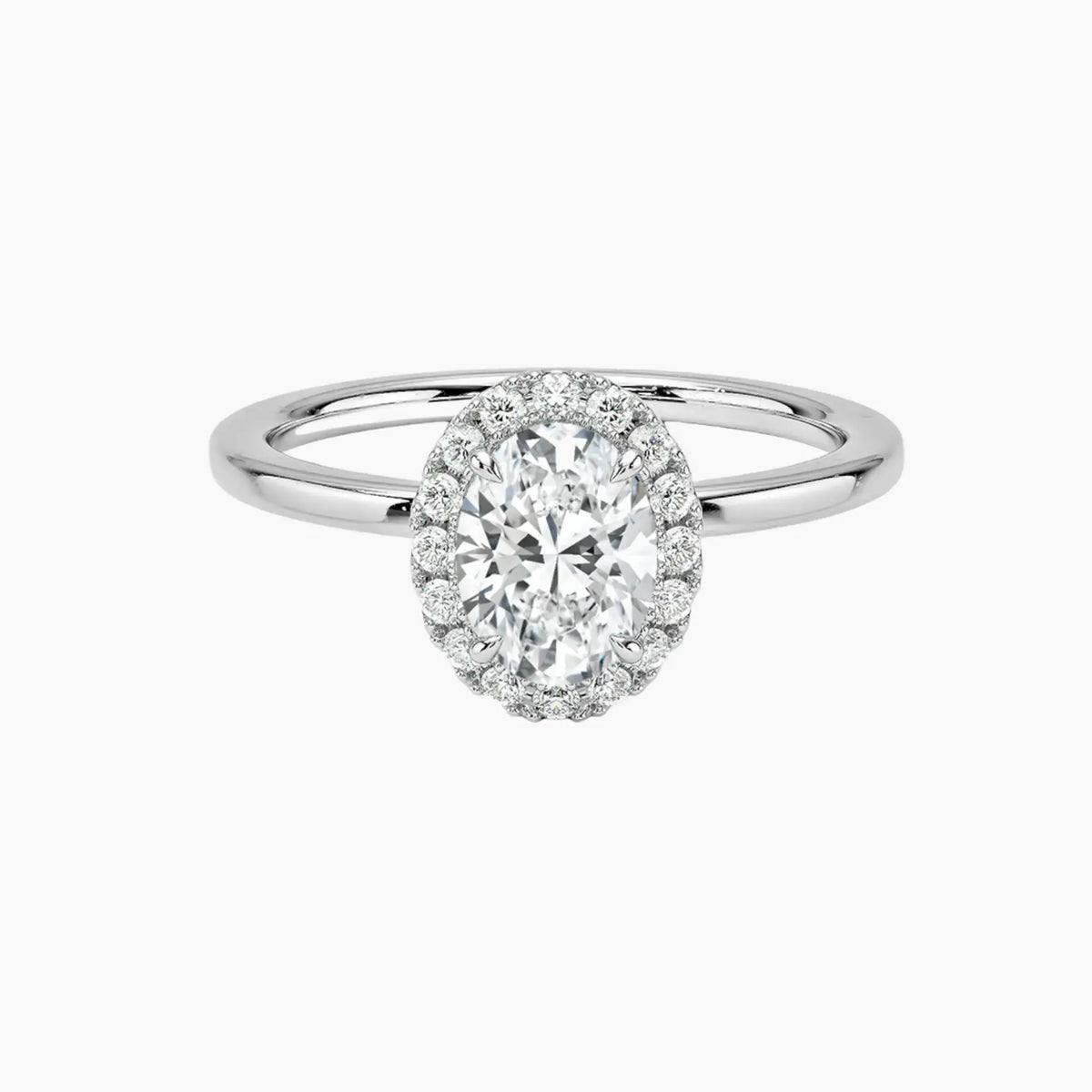 OBSER526 - Cassiopeia Halo Oval engagement ring setting view 1