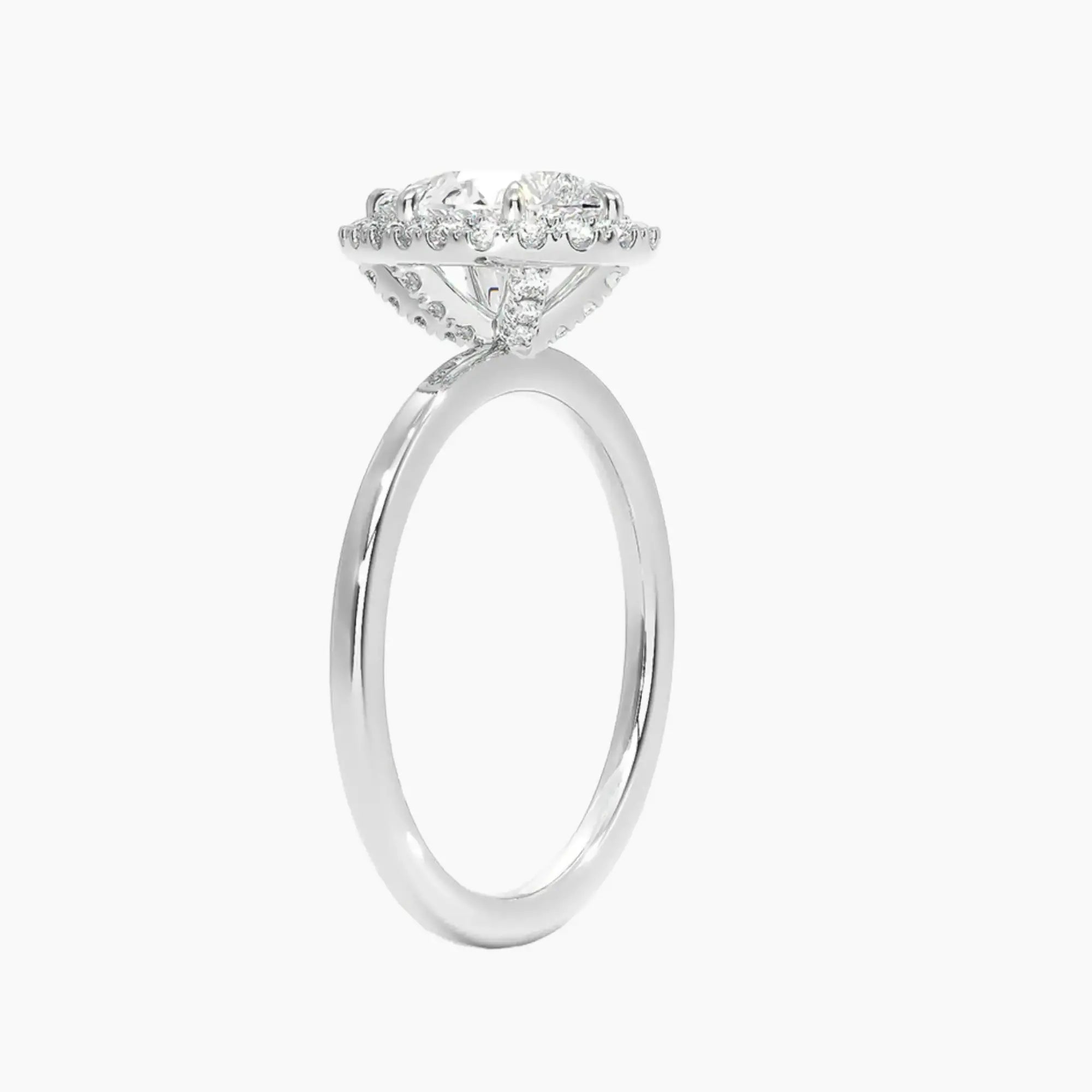 OBSER524 - Cassiopeia Halo Pear engagement ring setting view 2