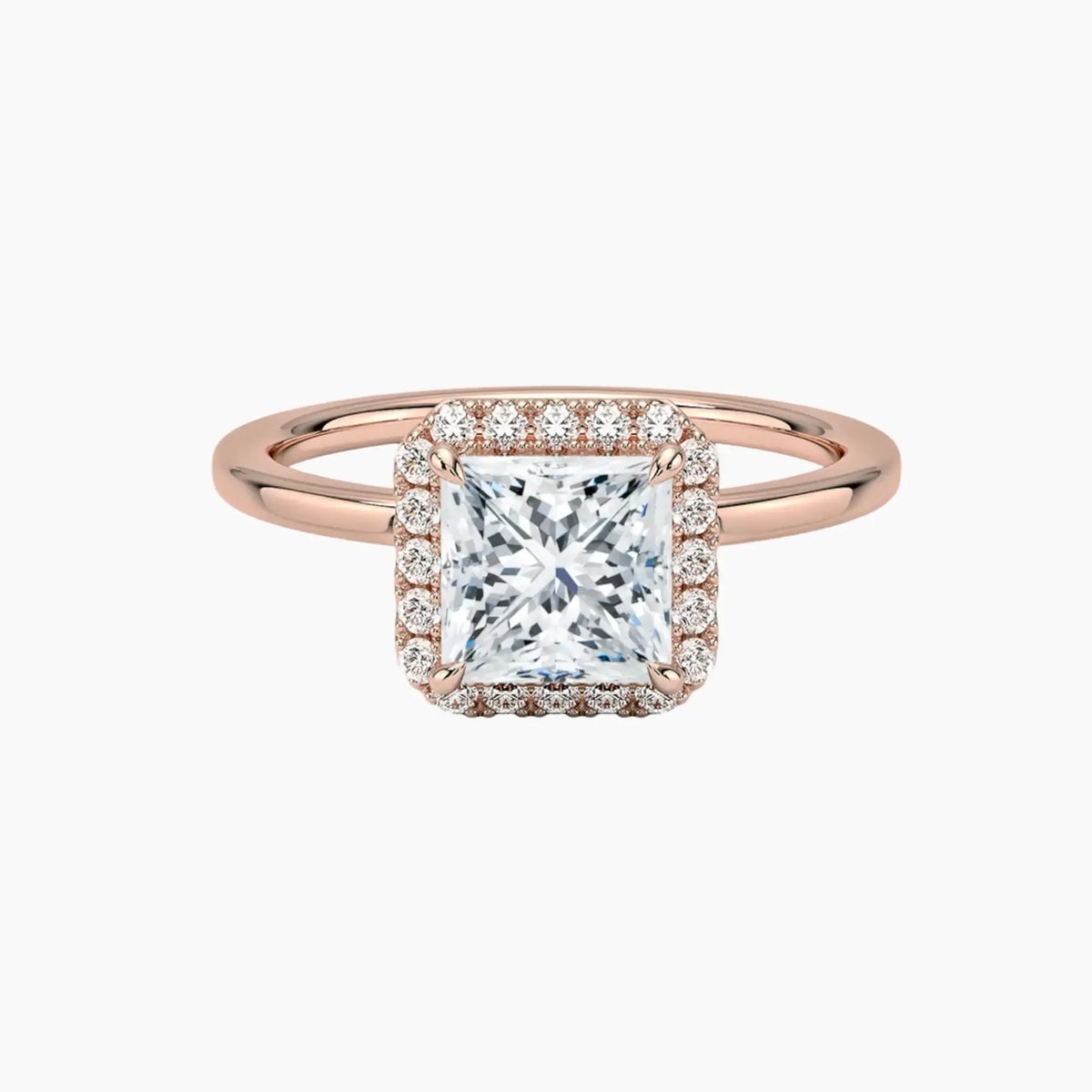 OBSER523 - Cassiopeia Halo Princess engagement ring setting view 4