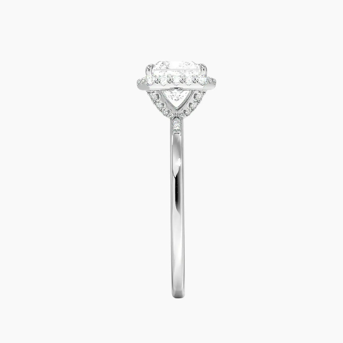 OBSER523 - Cassiopeia Halo Princess engagement ring setting view 3