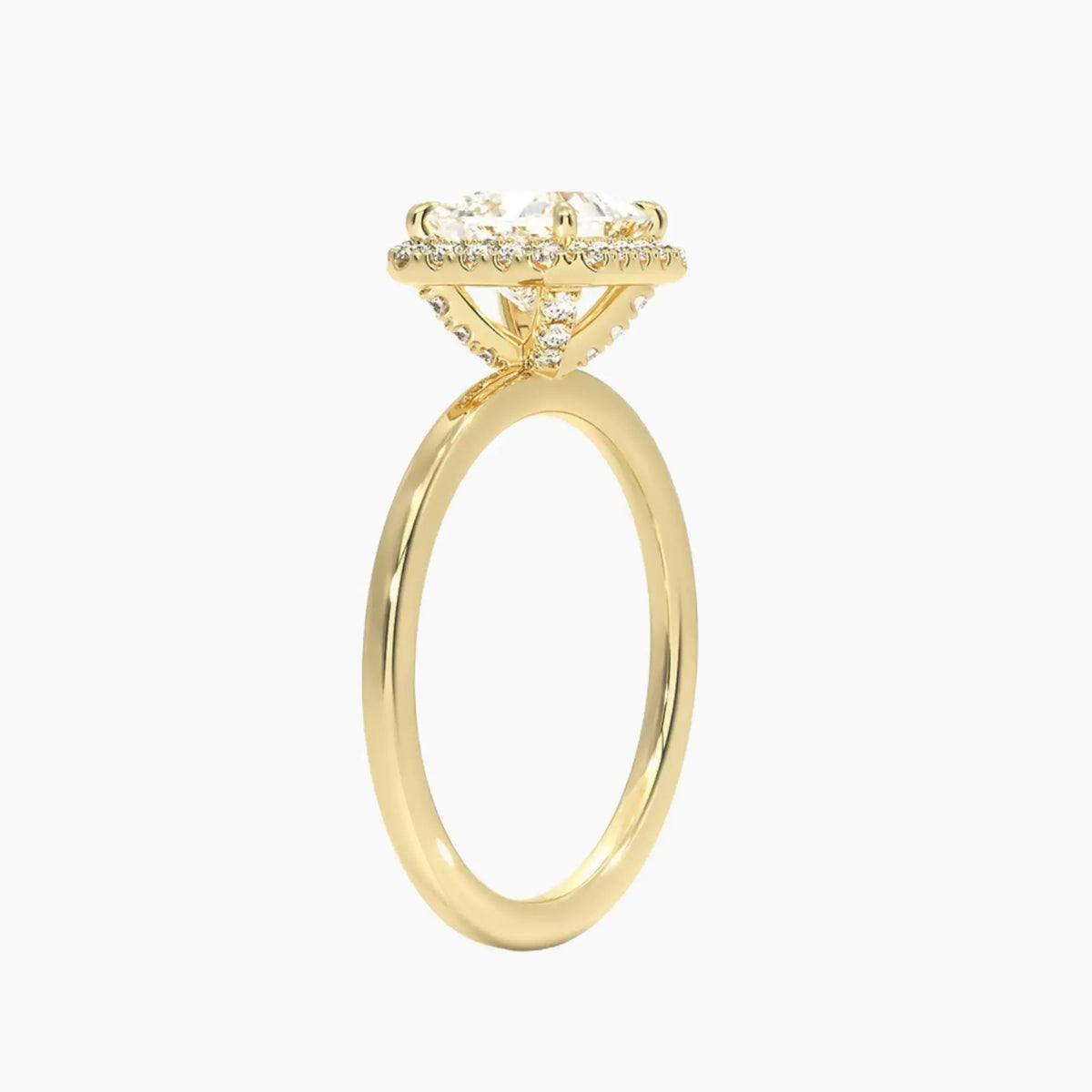 OBSER523 - Cassiopeia Halo Princess engagement ring setting view 8