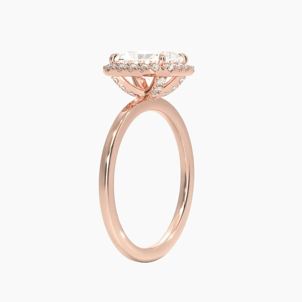 OBSER519 - Cassiopeia Halo Radiant engagement ring setting view 5