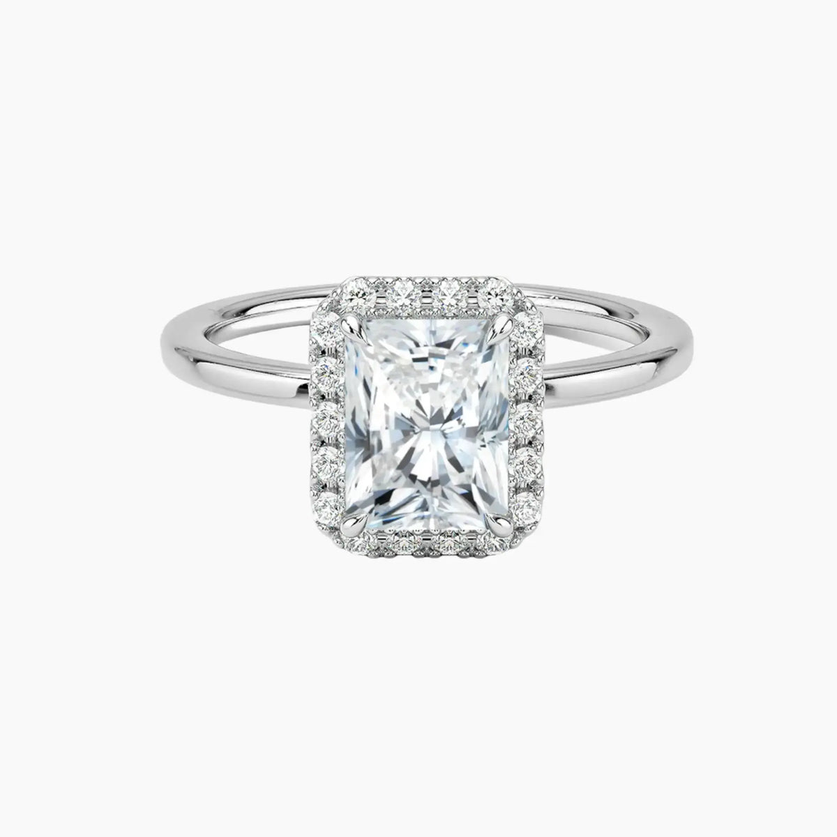 OBSER519 - Cassiopeia Halo Radiant engagement ring setting view 1