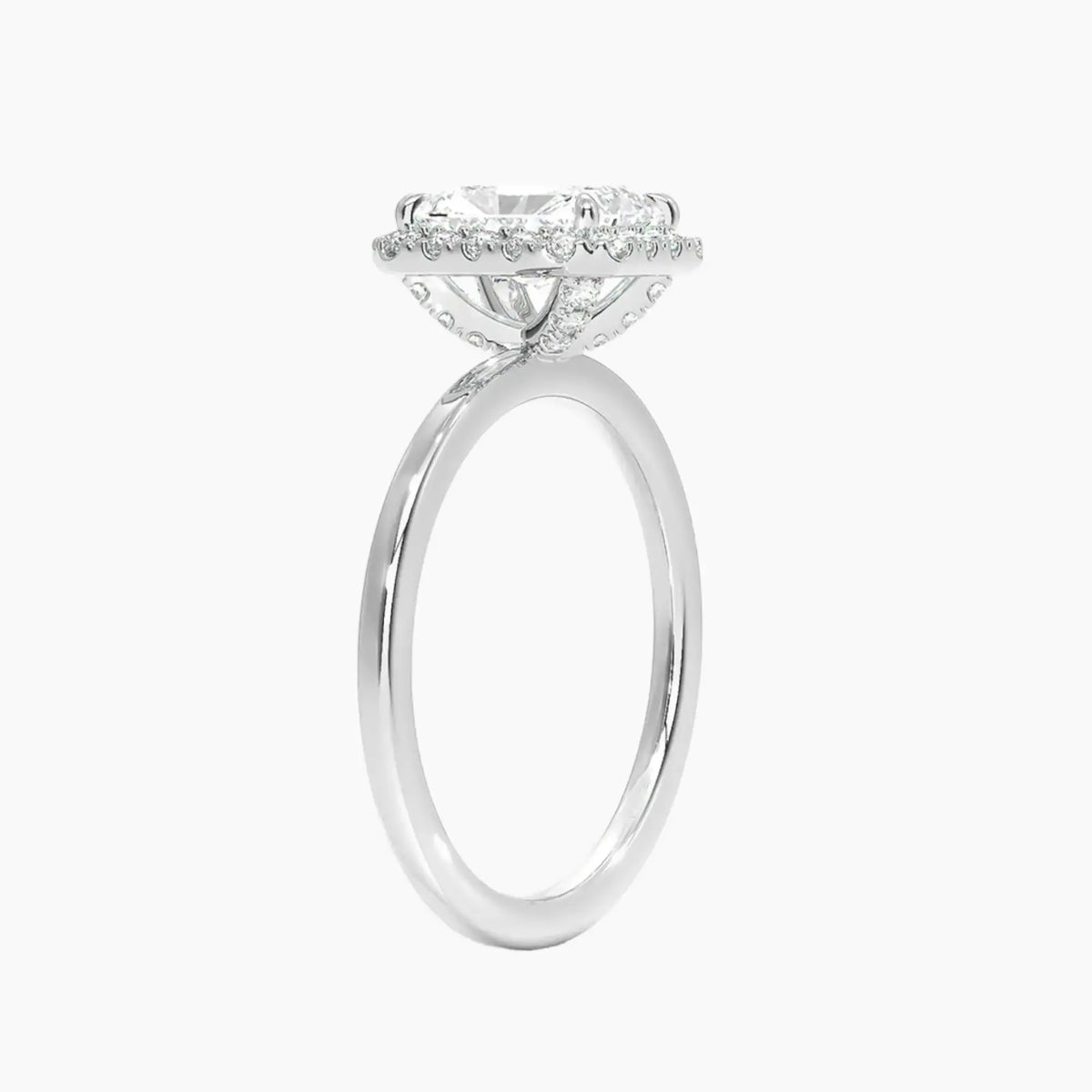 OBSER519 - Cassiopeia Halo Radiant engagement ring setting view 2