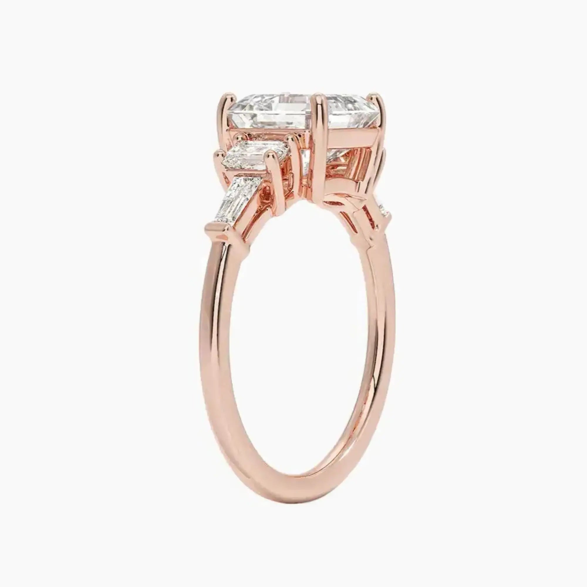 OBSER344 - Delphine Five Stone Asscher engagement ring setting view 5