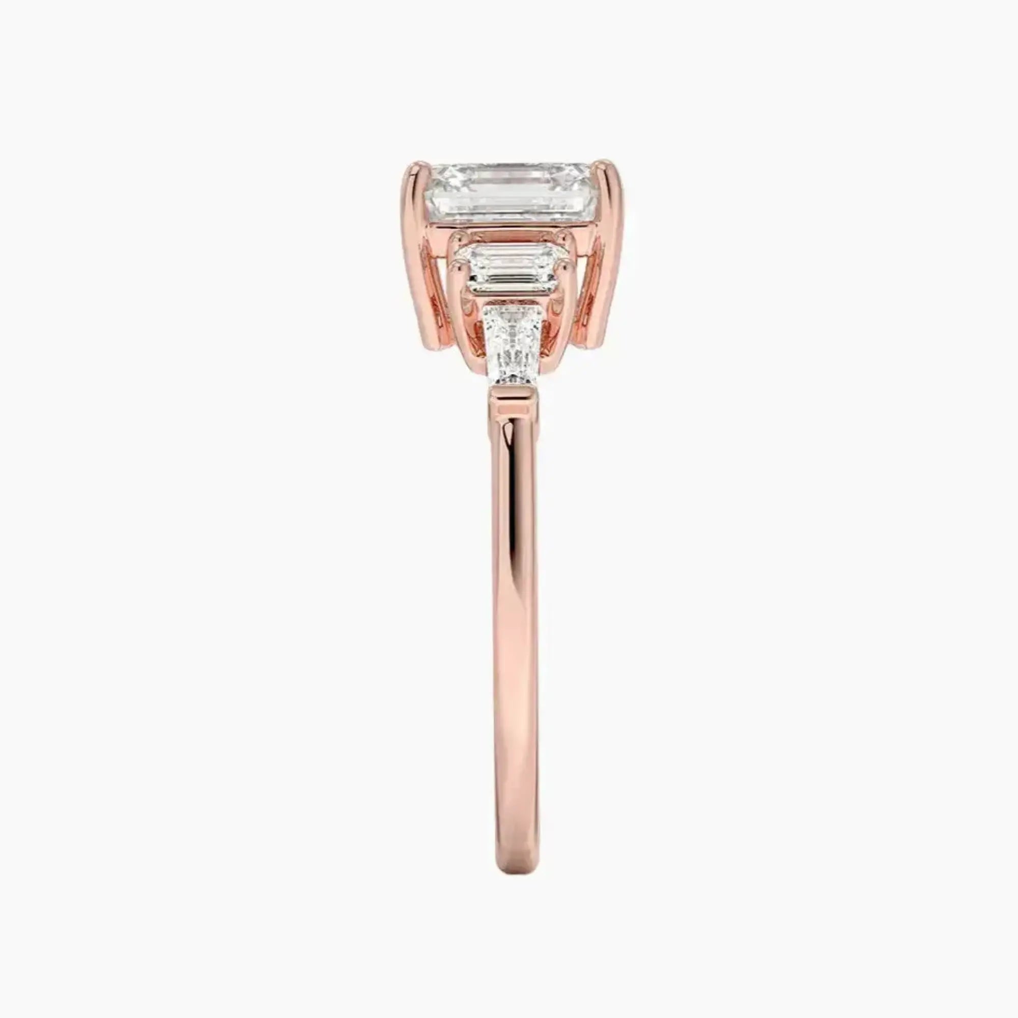 OBSER344 - Delphine Five Stone Asscher engagement ring setting view 6