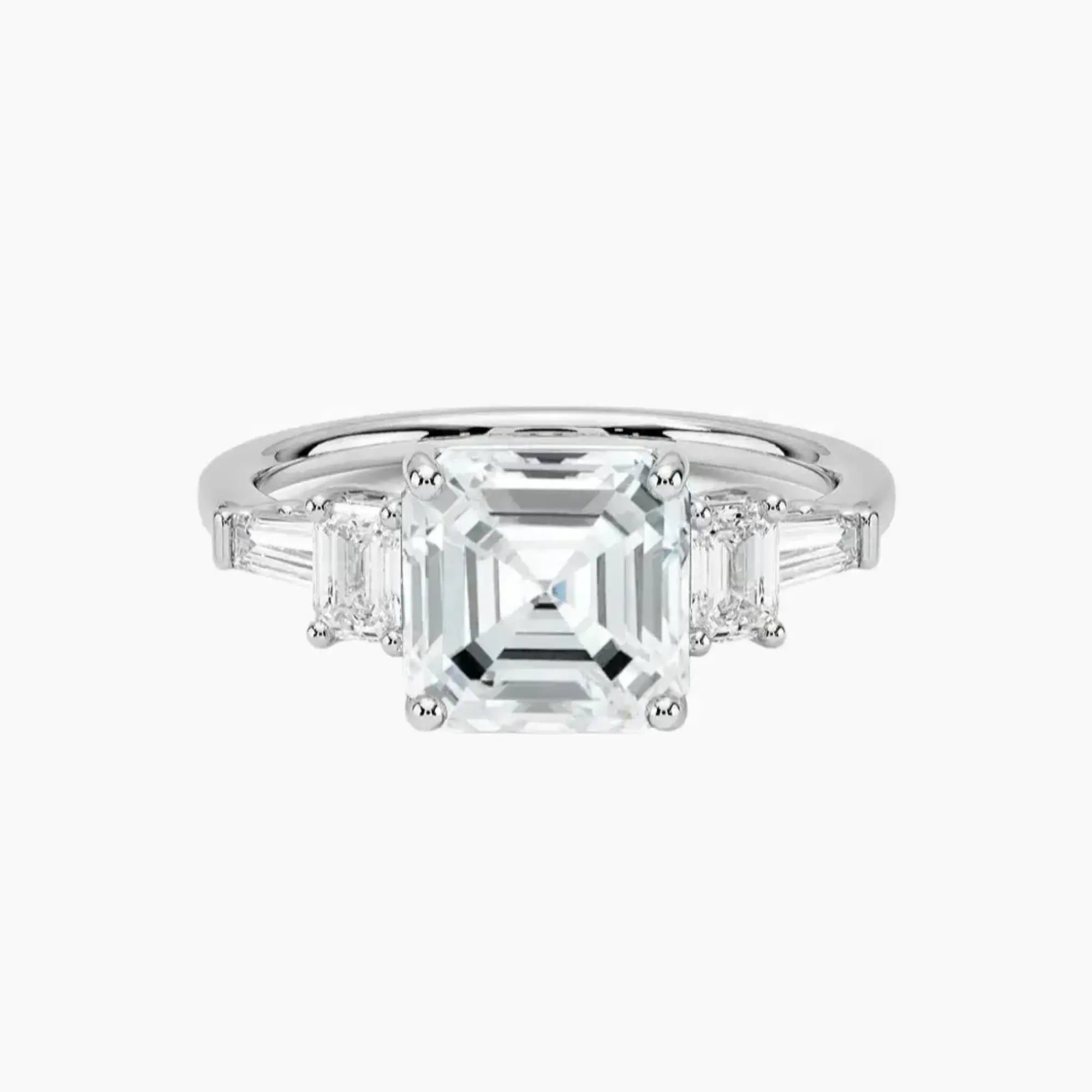 OBSER344 - Delphine Five Stone Asscher engagement ring setting view 1